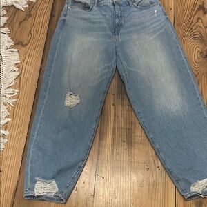 Loft Distressed Barrel Jeans size 29/8